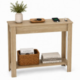 CAMDEN Hallway Console Table w/ USB Ports and Storage Shelf
