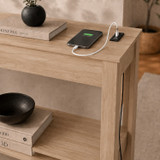CAMDEN Hallway Console Table w/ USB Ports and Storage Shelf