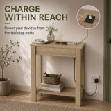CAMDEN Hallway Console Table w/ USB Ports and Storage Shelf