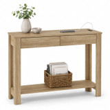 CAMDEN Hallway Console Table w/ USB Ports and Storage Shelf