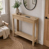 CAMDEN Hallway Console Table w/ USB Ports and Storage Shelf