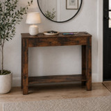 CAMDEN Hallway Console Table w/ USB Ports and Storage Shelf
