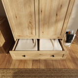 2 Door 2 Drawer Panelled Wardrobe with Oak Top