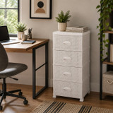 4 Drawer Rattan Effect Plastic Storage Tower