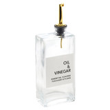 Glass Oil & Vinegar Bottle with Gold Pourer