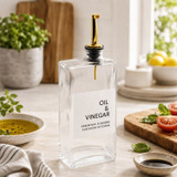 Glass Oil & Vinegar Bottle with Gold Pourer