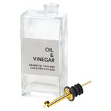 Glass Oil & Vinegar Bottle with Gold Pourer