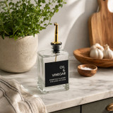 Glass Oil & Vinegar Bottle with Gold Pourer