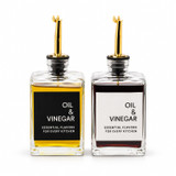 Glass Oil & Vinegar Bottle with Gold Pourer