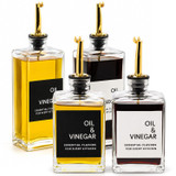 Glass Oil & Vinegar Bottle with Gold Pourer