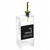 Glass Oil & Vinegar Bottle with Gold Pourer