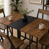 Folding Dining Table and 4 Chairs Set with Drop Leaf Design