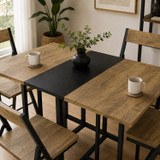 Folding Dining Table and 4 Chairs Set with Drop Leaf Design