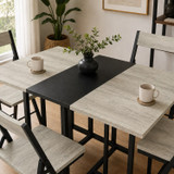 Folding Dining Table and 4 Chairs Set with Drop Leaf Design