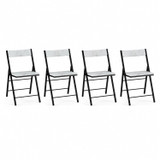 Folding Dining Chairs with Framed Panel Seat