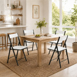 Folding Dining Chairs with Framed Panel Seat