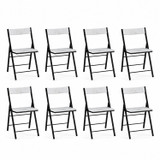 Folding Dining Chairs with Framed Panel Seat