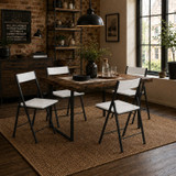 Folding Dining Chairs with Framed Panel Seat