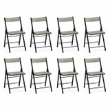 Folding Dining Chairs with Framed Panel Seat