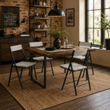 Folding Dining Chairs with Framed Panel Seat