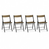 Folding Dining Chairs with Framed Panel Seat