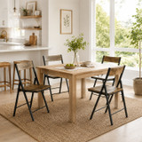 Folding Dining Chairs with Framed Panel Seat