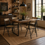 Folding Dining Chairs with Framed Panel Seat