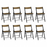 Folding Dining Chairs with Framed Panel Seat