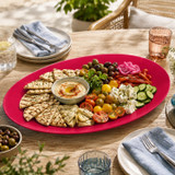 Reusable Oval Plastic Serving Platter Party BBQ & Picnics
