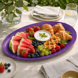 Reusable Oval Plastic Serving Platter Party BBQ & Picnics