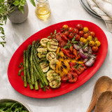 Reusable Oval Plastic Serving Platter Party BBQ & Picnics