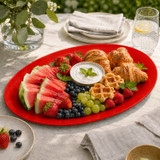 Reusable Oval Plastic Serving Platter Party BBQ & Picnics
