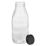1L Vintage Glass Milk Bottle with Matt Black Lid