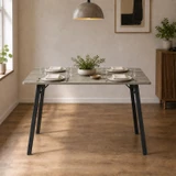 Rectangular Dining Table with Splayed Black Legs