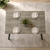 Rectangular Dining Table with Splayed Black Legs