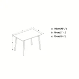 Rectangular Dining Table with Splayed Black Legs