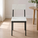 Industrial Dining Chairs with Black Metal Frame