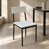 Industrial Dining Chairs with Black Metal Frame