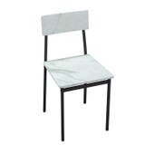 Industrial Dining Chairs with Black Metal Frame