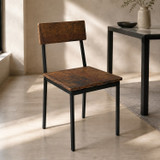 Industrial Dining Chairs with Black Metal Frame