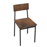 Industrial Dining Chairs with Black Metal Frame