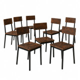 Industrial Dining Chairs with Black Metal Frame