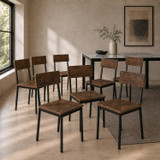 Industrial Dining Chairs with Black Metal Frame