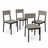 Industrial Dining Chairs with Black Metal Frame