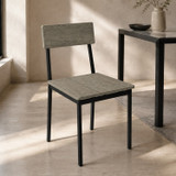 Industrial Dining Chairs with Black Metal Frame