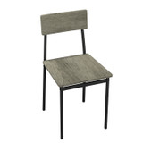 Industrial Dining Chairs with Black Metal Frame