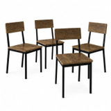 Industrial Dining Chairs with Black Metal Frame