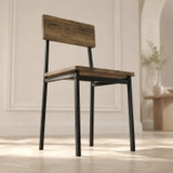 Industrial Dining Chairs with Black Metal Frame