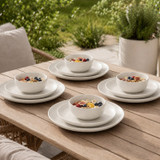 Stoneware Dinnerware Set with Plates & Bowls