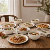 Stoneware Dinnerware Set with Plates & Bowls